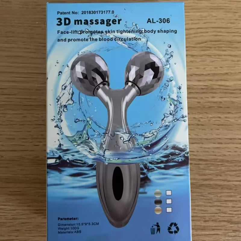 3D Roller Massager Facial Beauty Device for Muscle Lifting & Skin Care Manual Massager for Women Men