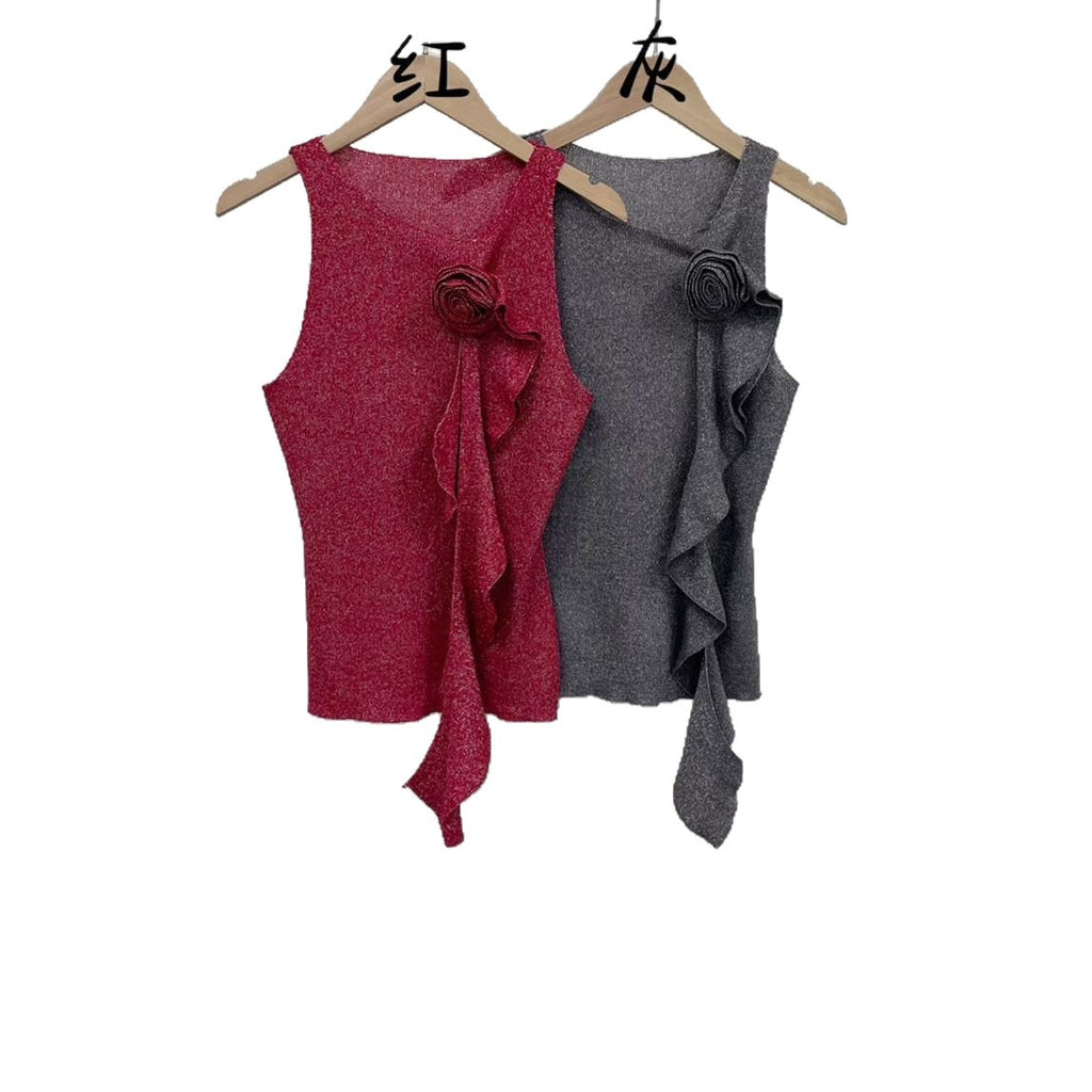 Pure And Alluring Style Sleeveless Knitted Camisole