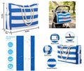 Zippered Beach Tote Bag With Large Capacity For Sand Protection