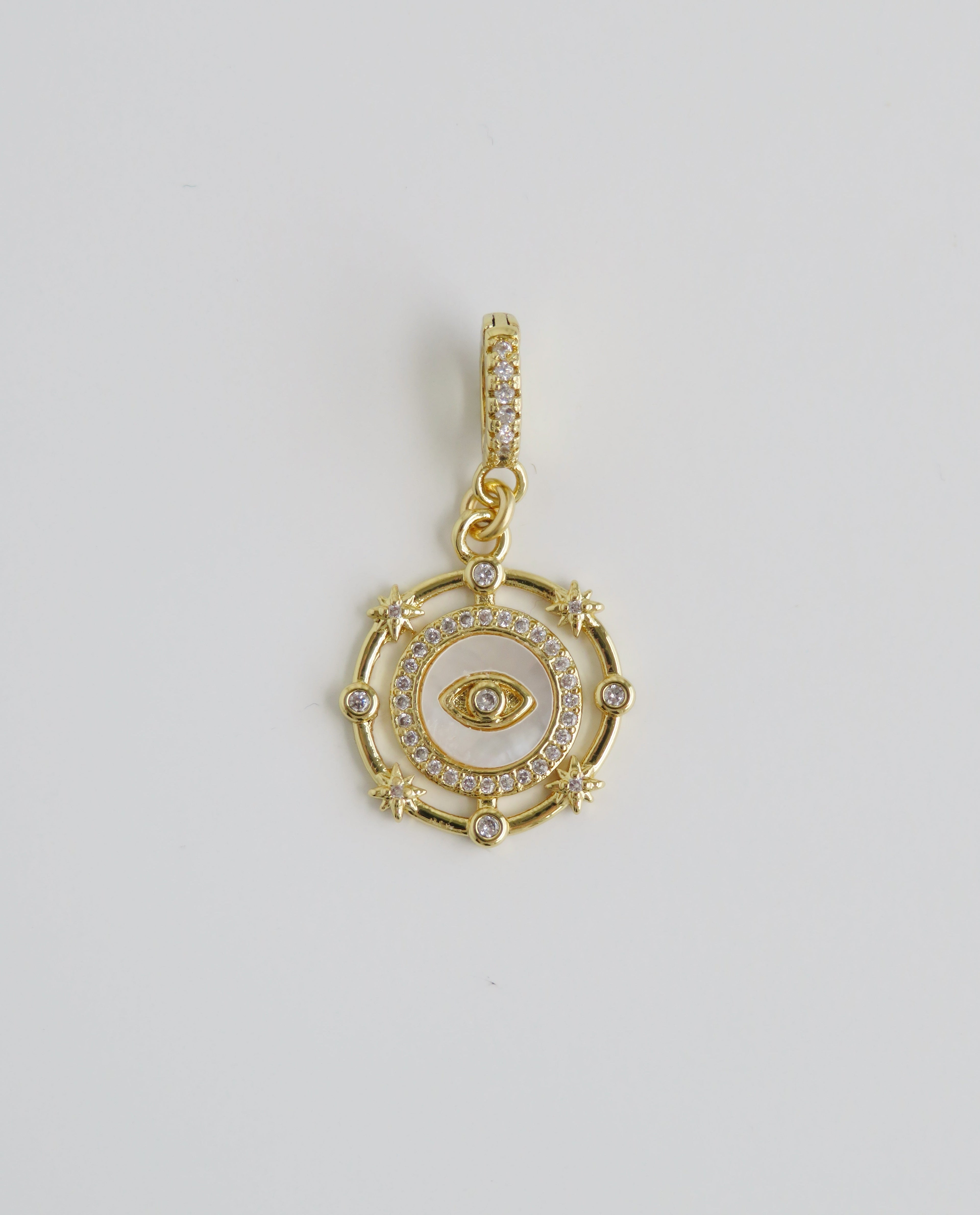 Celestial Evil Eye Perla Charm with Diamond Clasp