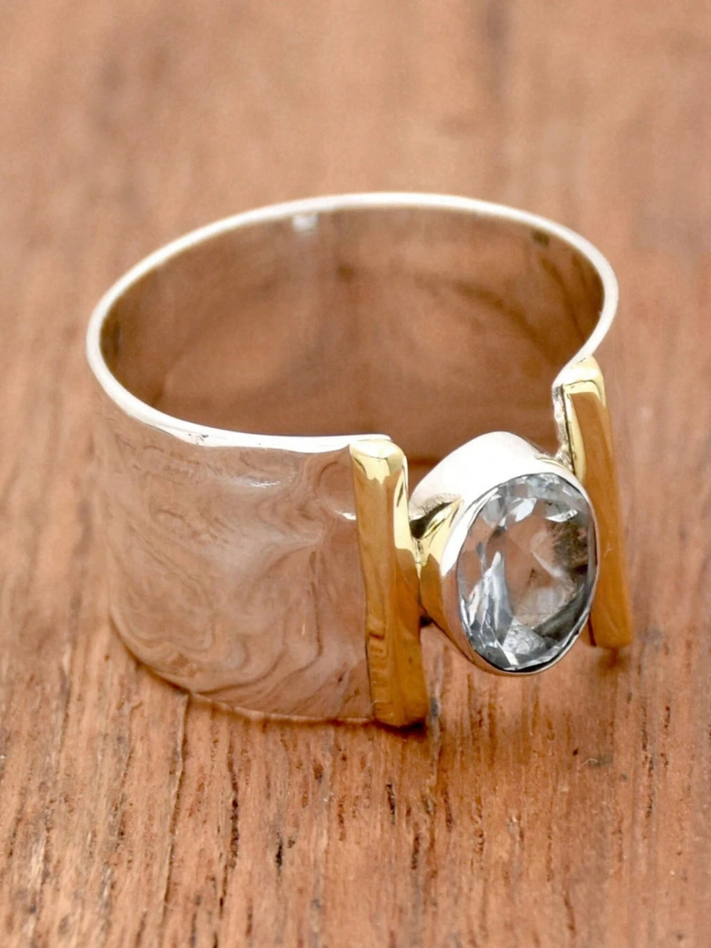 Retro Blue Cubic Zirconia Ring for Women Girl Boho Silvery Ring Birthstone Ring Gift for Her