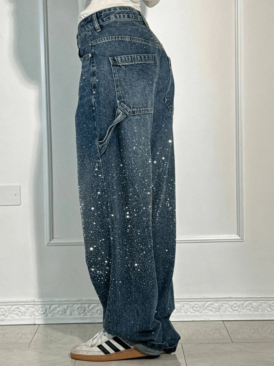 Julia |Trendige Balloon-Carpenter-Jeans Mit Glitzer