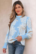 Lilith Puff Sleeve Flower Blouse