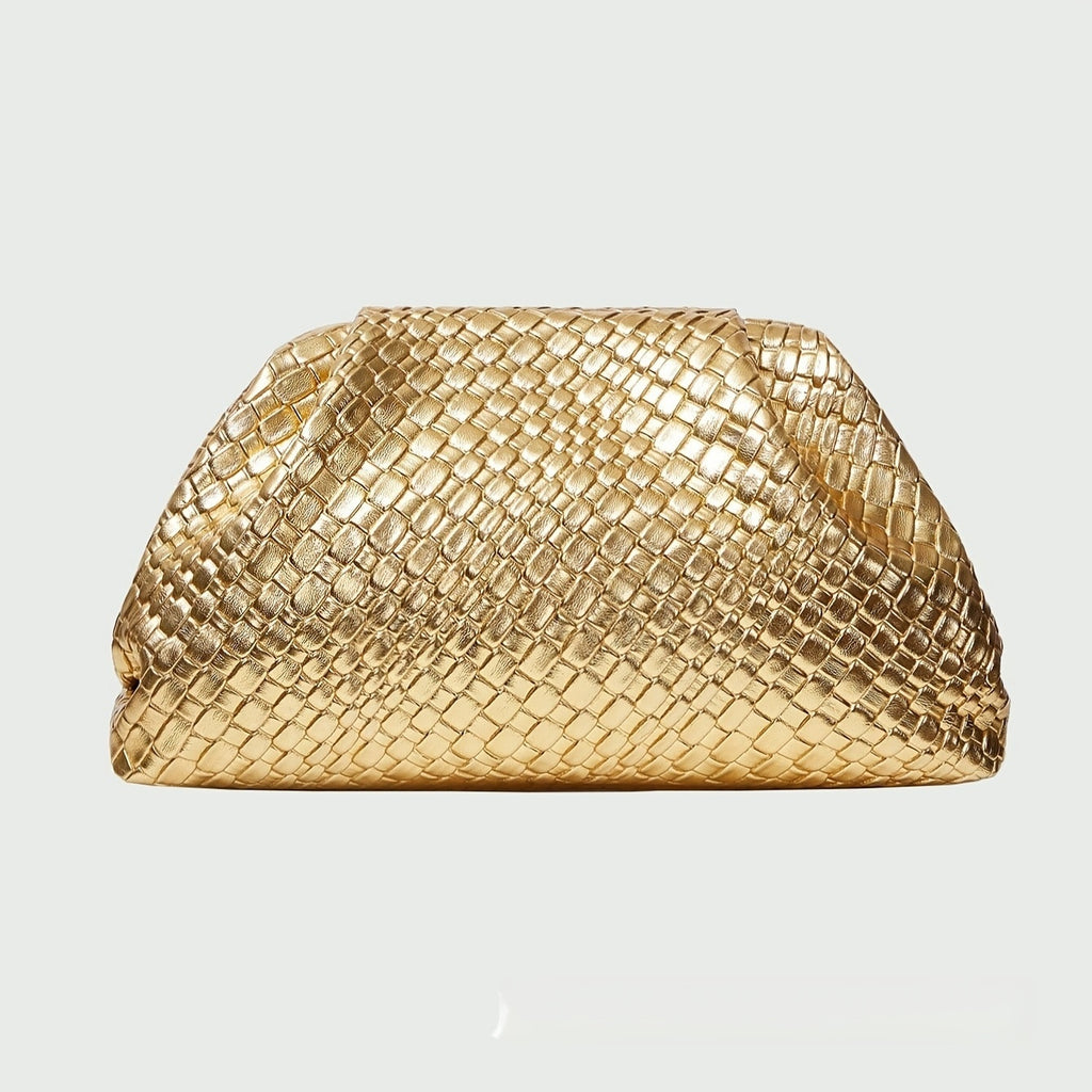 Women's Solid Color Versatile New Large Capacity Woven Clutch