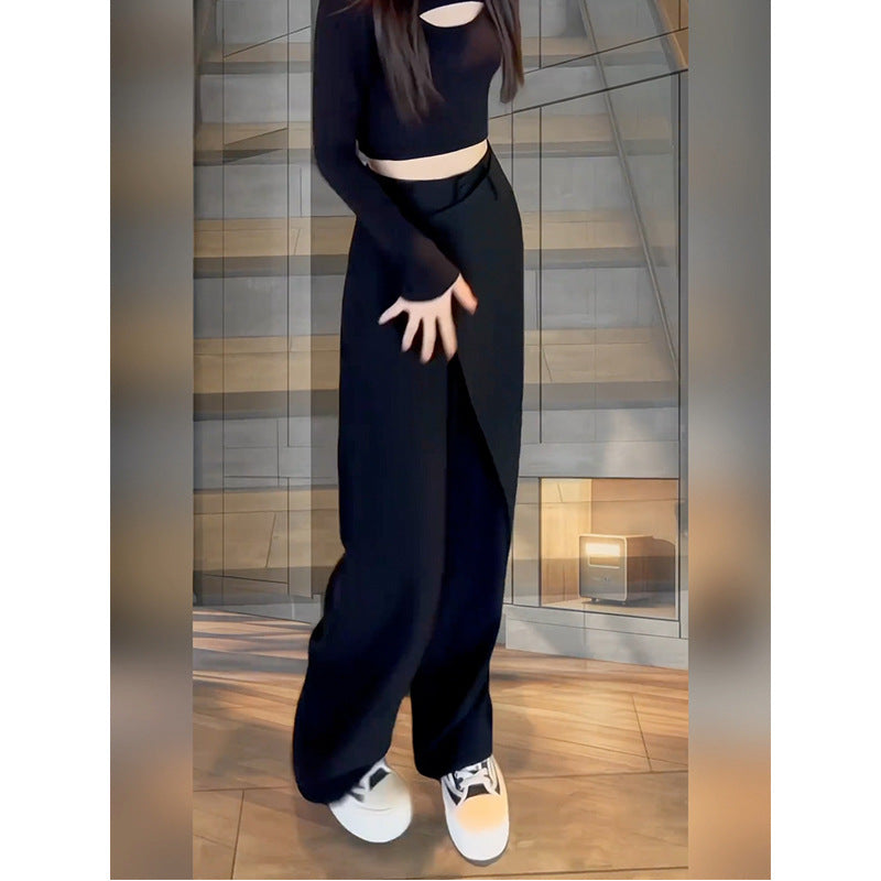 Loose-fitting Versatile Wide-leg Straight Pants