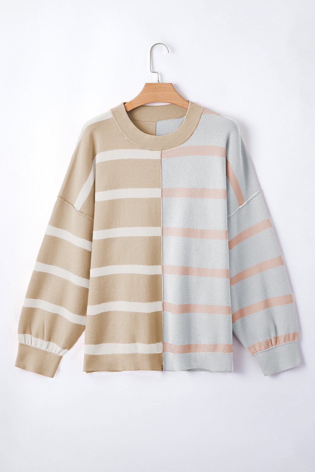 Jream Stripe Colorblock Oversized Sweater