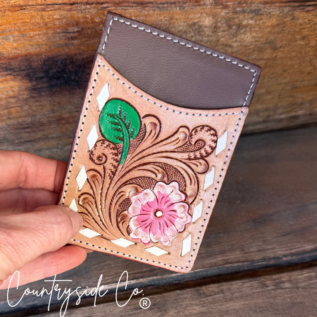 Tooled Leather Credit Card Holder