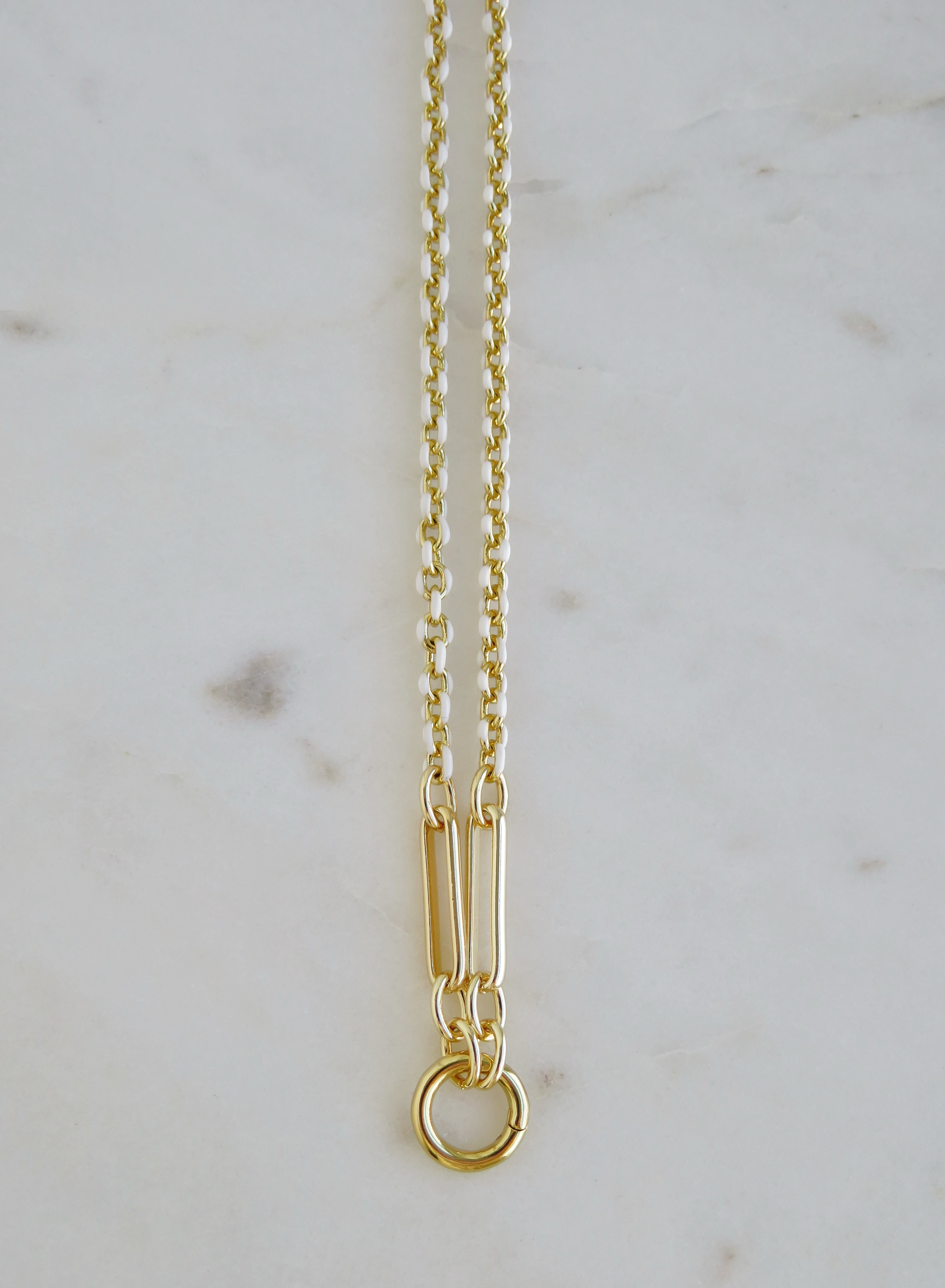 Blanc Charm Holder Necklace - Clicker Clasp - add charms