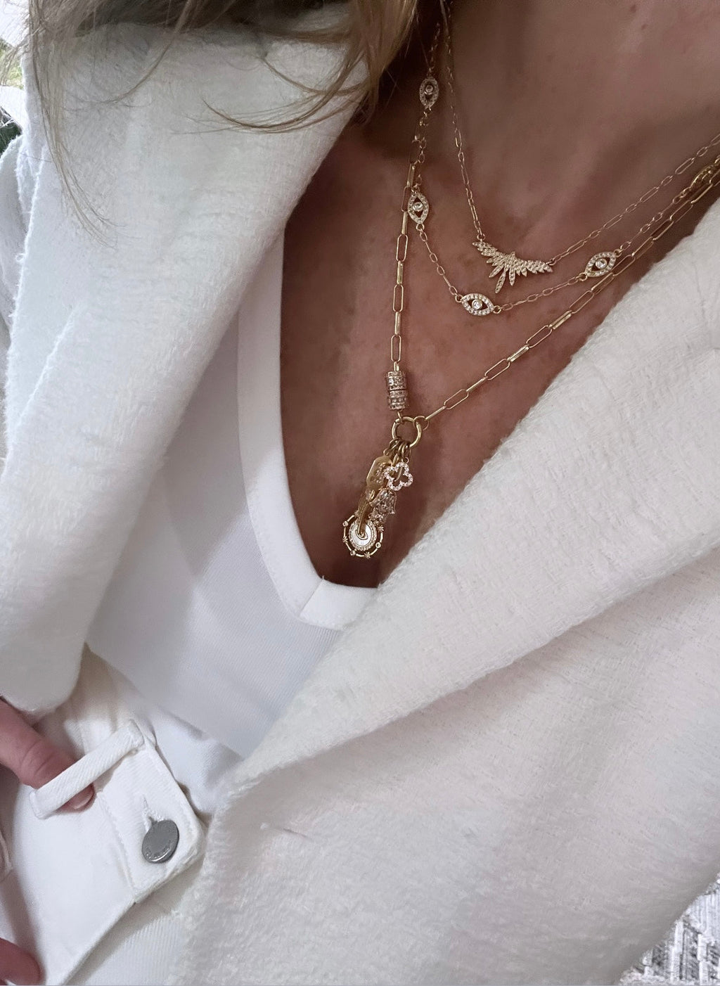 Scarlett Charm Holder Necklace - Clicker Clasp - add charms