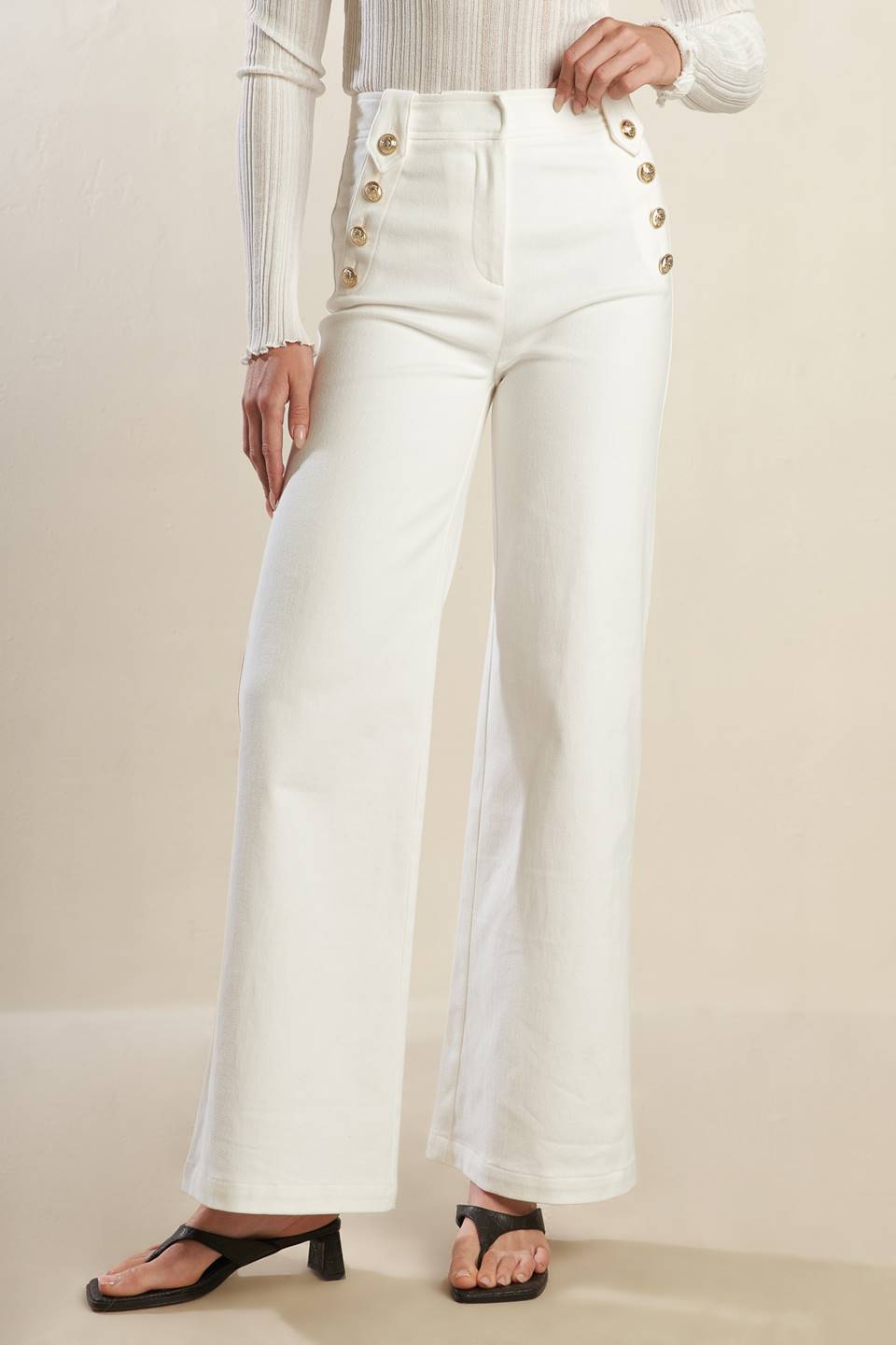 LILY PETAL WHITE WOVEN PANTS