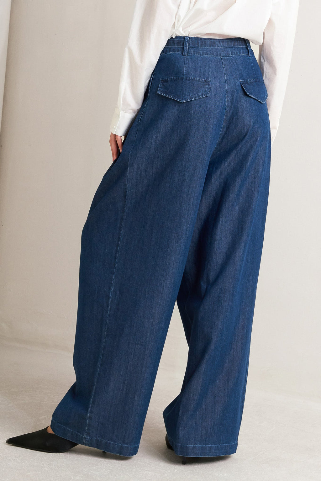 RELAXED TAILORED DENIM LOOSE FITTING PANTS