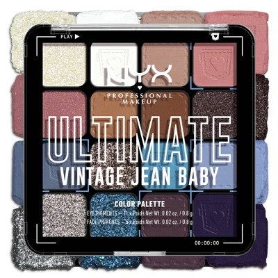 NYX Professional Makeup Ultimate Eyeshadow Palette Vintage Jean Baby 0.32 oz - Imperfect Container