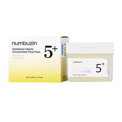 numbuzin No.5+ Glutathione Vitamin Concentrated Toner Pads 70ct - New