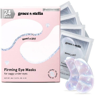 Grace & Stella Firming Under Eye Masks White 24ct - New