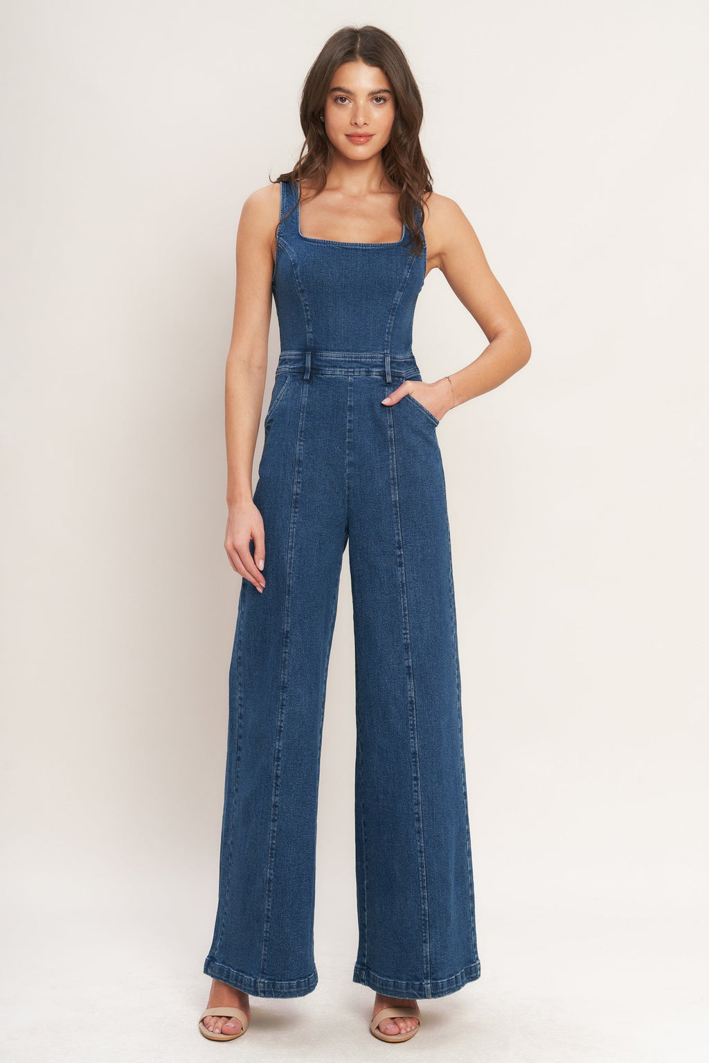DESK TO DINNER READY DENIM JUMPSUIT