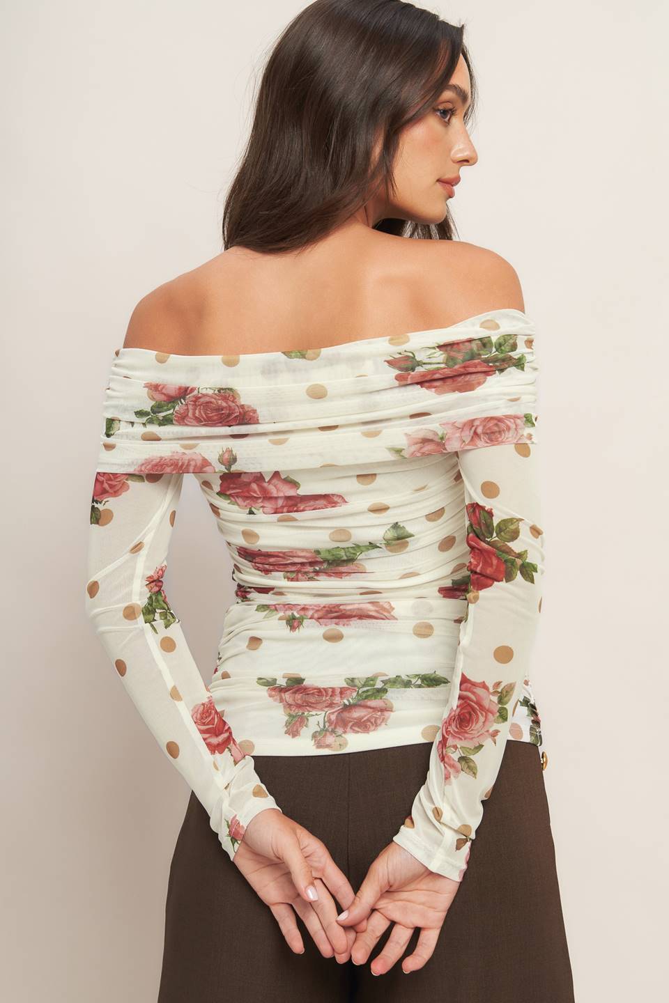 CREAM & BLOOM DELIGHT POWER MESH TOP