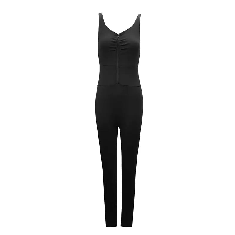Black Backless Sling Jumpsuits Women Fashion Jumpsuits