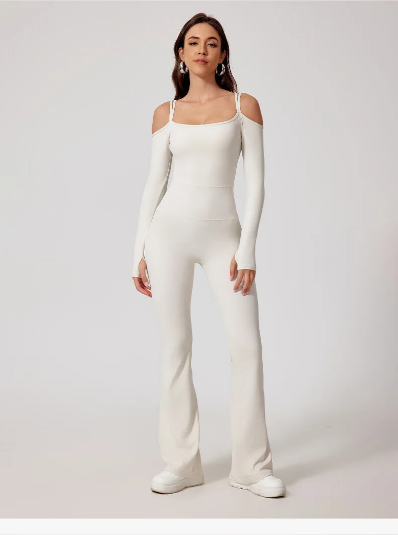 Yoga Jumpsuit Women's Sports Overalls Flared Trousers
