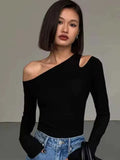 Sleek Spring Off-Shoulder Slim Crop Top