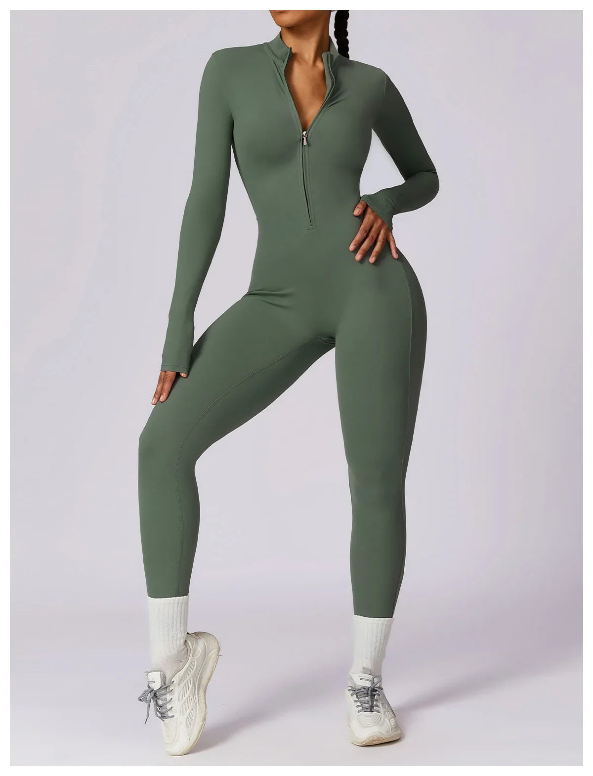 Yoga Jumpsuit Long Sleeved Zipper Rompers