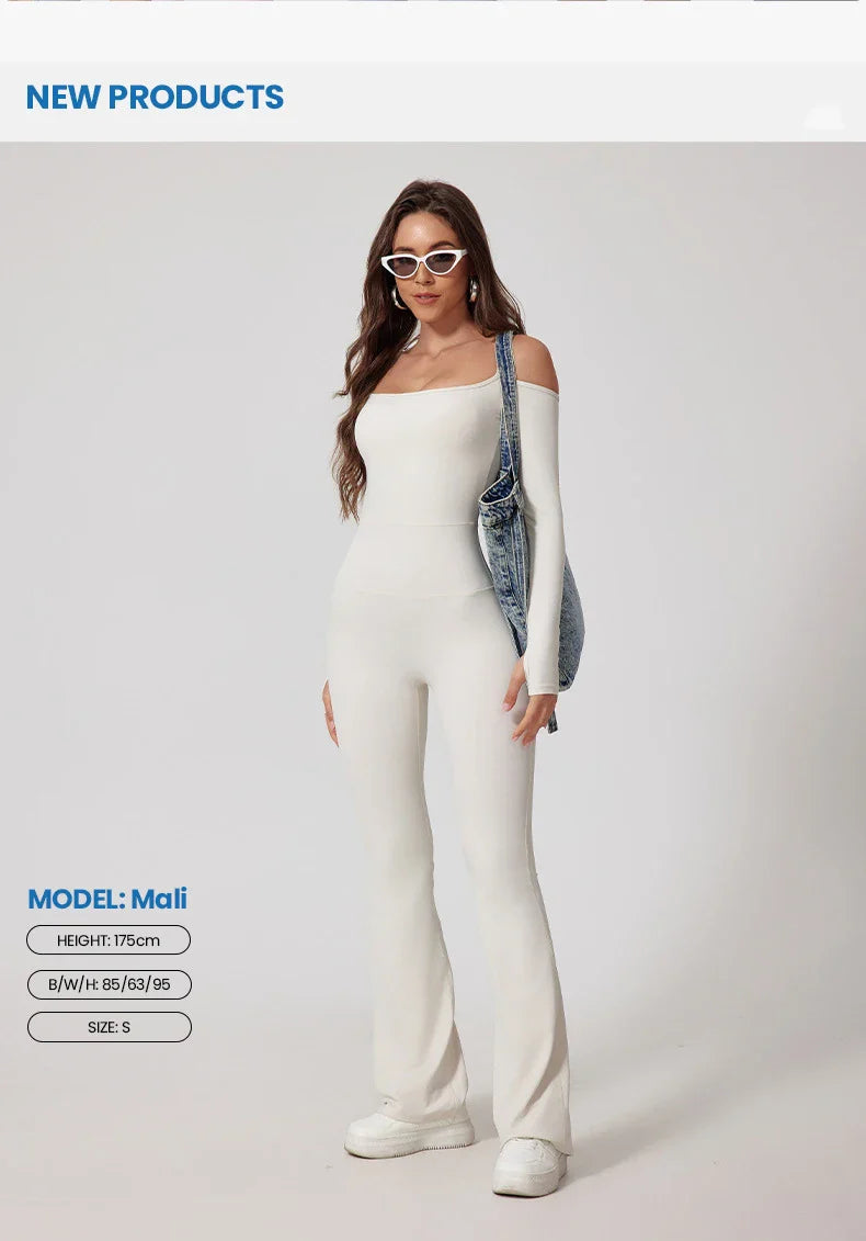 Yoga Jumpsuit Women's Sports Overalls Flared Trousers