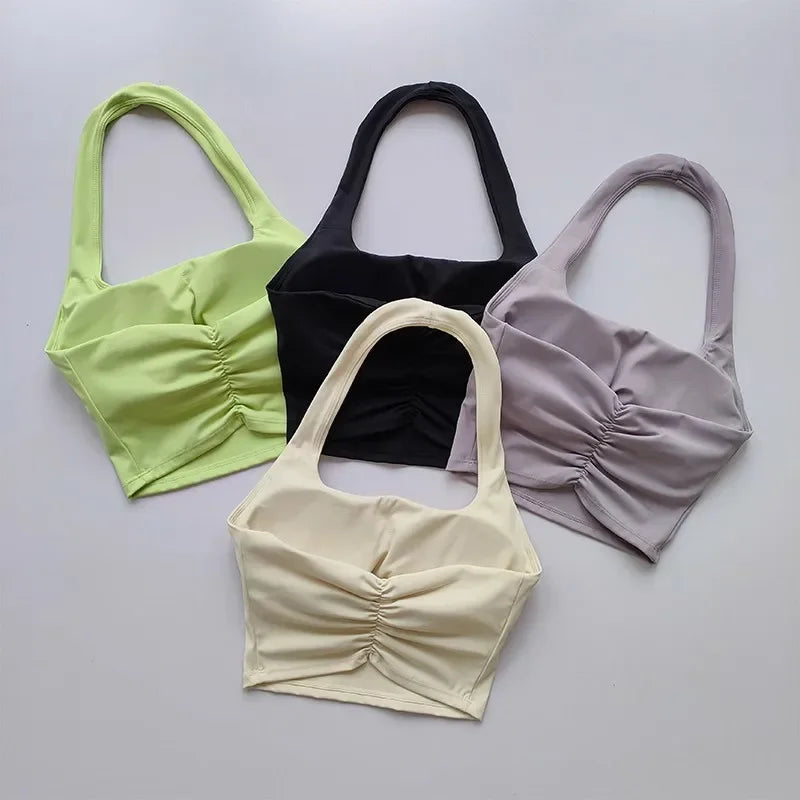 Backless Bliss: Sexy Sports Bra & Yoga Crop Top