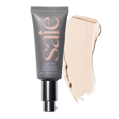 Slip Tint Tinted Moisturizer with SPF 35 - Light Coverage, Glowy Skin Tint & Mineral Sunscreen for Face with Hydrating Hyaluronic Acid - Summer Makeup Essential - Shade Three + Half (1.35 Oz)