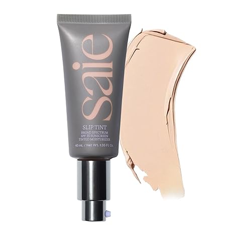 Slip Tint Tinted Moisturizer with SPF 35 - Light Coverage, Glowy Skin Tint & Mineral Sunscreen for Face with Hydrating Hyaluronic Acid - Summer Makeup Essential - Shade Three + Half (1.35 Oz)