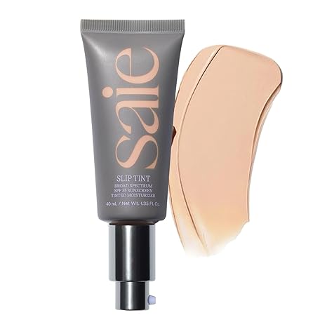 Slip Tint Tinted Moisturizer with SPF 35 - Light Coverage, Glowy Skin Tint & Mineral Sunscreen for Face with Hydrating Hyaluronic Acid - Summer Makeup Essential - Shade Three + Half (1.35 Oz)