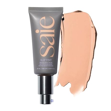 Slip Tint Tinted Moisturizer with SPF 35 - Light Coverage, Glowy Skin Tint & Mineral Sunscreen for Face with Hydrating Hyaluronic Acid - Summer Makeup Essential - Shade Three + Half (1.35 Oz)