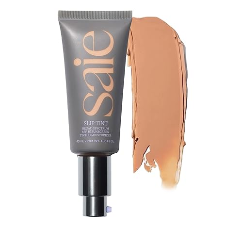 Slip Tint Tinted Moisturizer with SPF 35 - Light Coverage, Glowy Skin Tint & Mineral Sunscreen for Face with Hydrating Hyaluronic Acid - Summer Makeup Essential - Shade Three + Half (1.35 Oz)