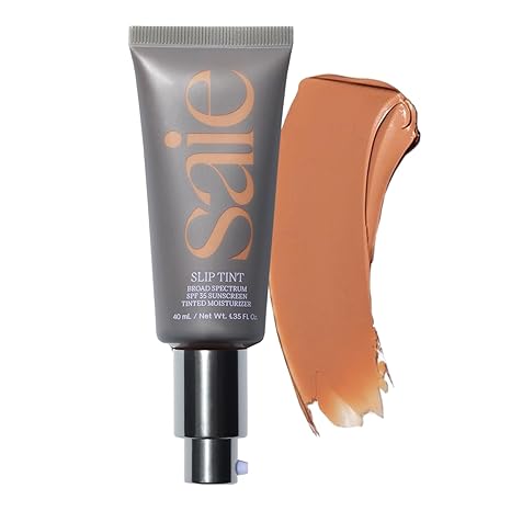 Slip Tint Tinted Moisturizer with SPF 35 - Light Coverage, Glowy Skin Tint & Mineral Sunscreen for Face with Hydrating Hyaluronic Acid - Summer Makeup Essential - Shade Three + Half (1.35 Oz)