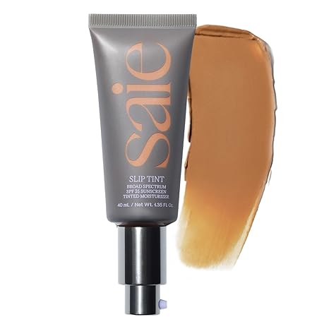 Slip Tint Tinted Moisturizer with SPF 35 - Light Coverage, Glowy Skin Tint & Mineral Sunscreen for Face with Hydrating Hyaluronic Acid - Summer Makeup Essential - Shade Three + Half (1.35 Oz)