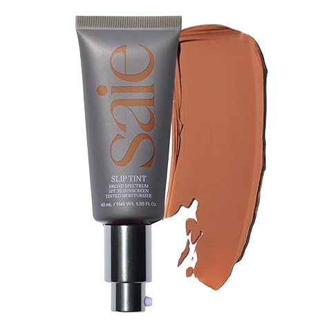 Slip Tint Tinted Moisturizer with SPF 35 - Light Coverage, Glowy Skin Tint & Mineral Sunscreen for Face with Hydrating Hyaluronic Acid - Summer Makeup Essential - Shade Three + Half (1.35 Oz)