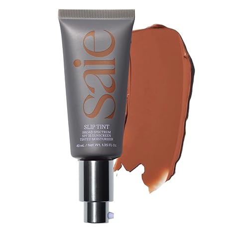 Slip Tint Tinted Moisturizer with SPF 35 - Light Coverage, Glowy Skin Tint & Mineral Sunscreen for Face with Hydrating Hyaluronic Acid - Summer Makeup Essential - Shade Three + Half (1.35 Oz)