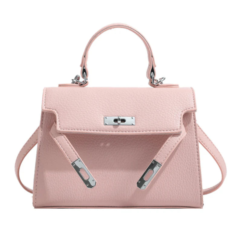 Sac À Main En Cuir Beige Avec Bandoulière Et Poignée