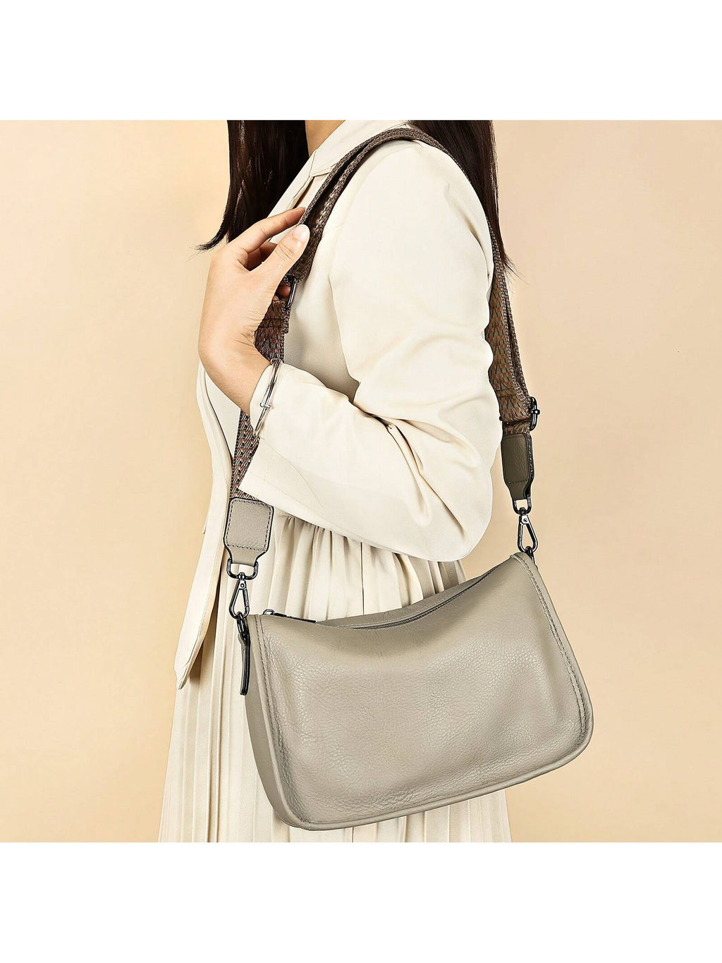 Genuine Leather Retro Casual Shoulder Bag Messenger Bag for Women- Adjustable Strap, Soft & Durable Lady Casual Handbag with Multiple Compartments