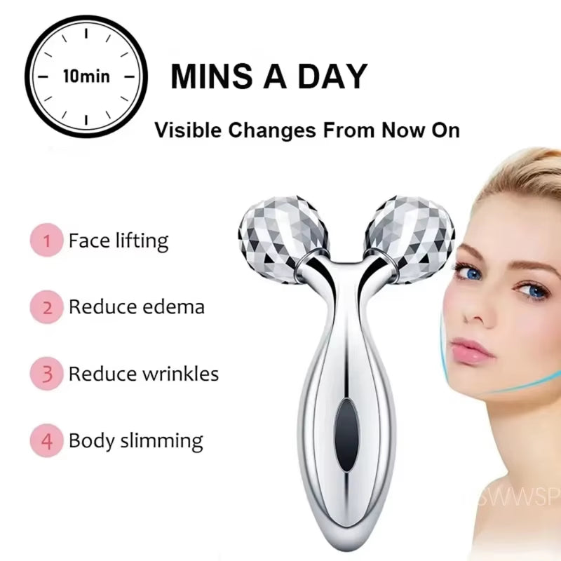 3D Roller Massager Facial Beauty Device for Muscle Lifting & Skin Care Manual Massager for Women Men