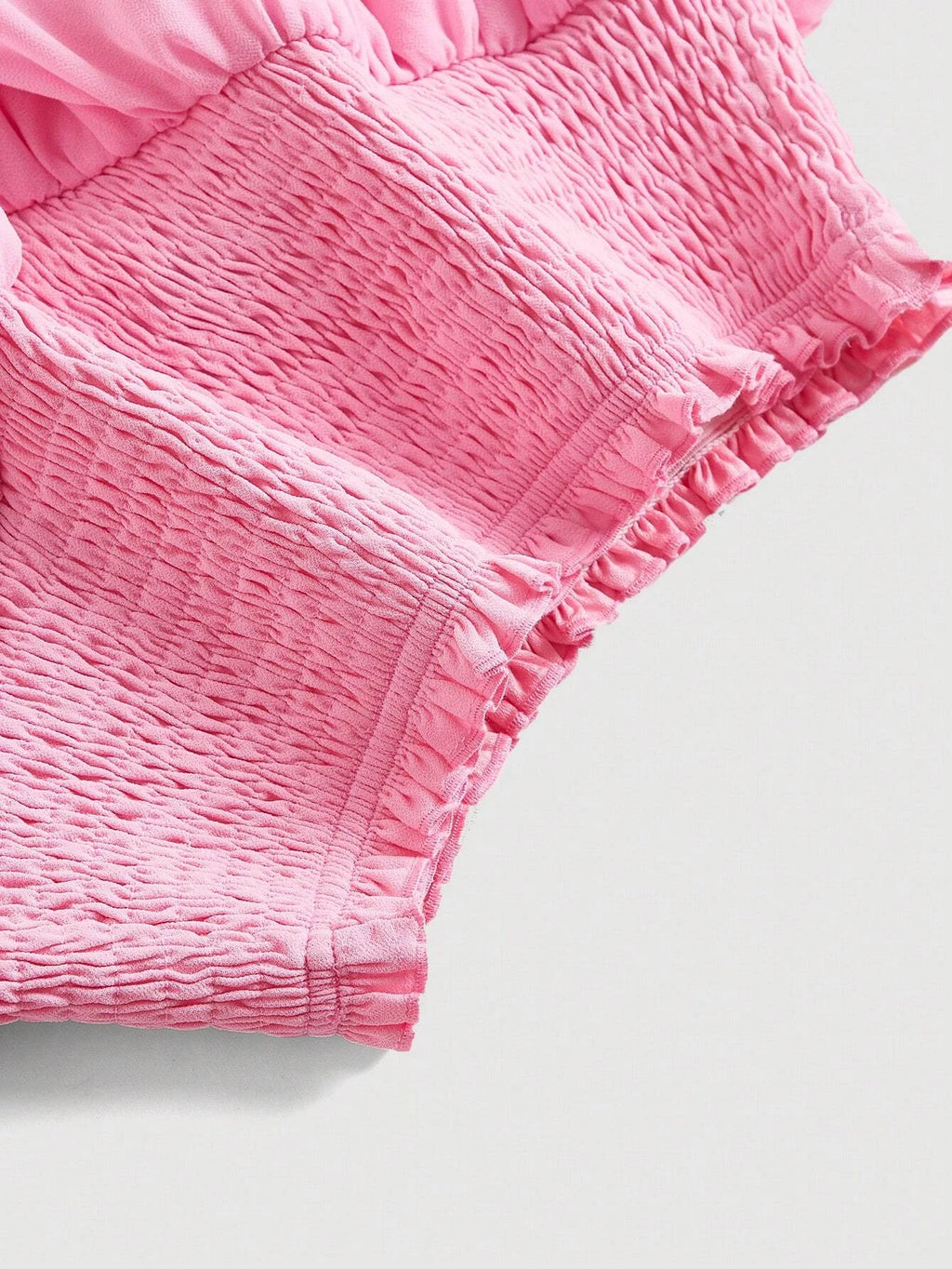 SHEIN MOD Women'S Double Layer Ruffle Asymmetric Hem Shirred Waist Mini Skirt