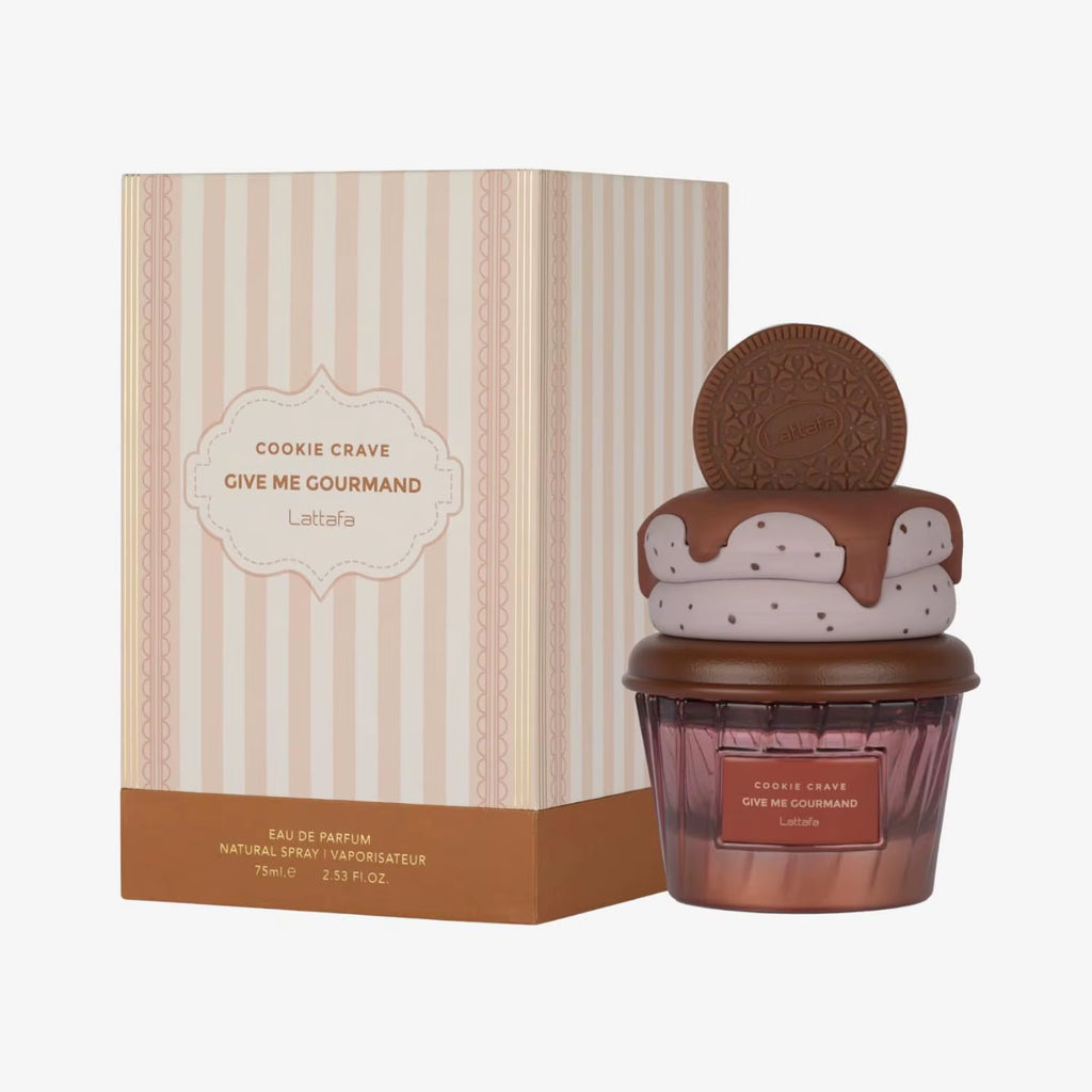 Lattafa Cookie Crave Eau De Parfum, Give Me Gourmand Collection, 75Ml Spray, Sweet Vanilla Cookie Scent, Cocoa Butter and Sugar
