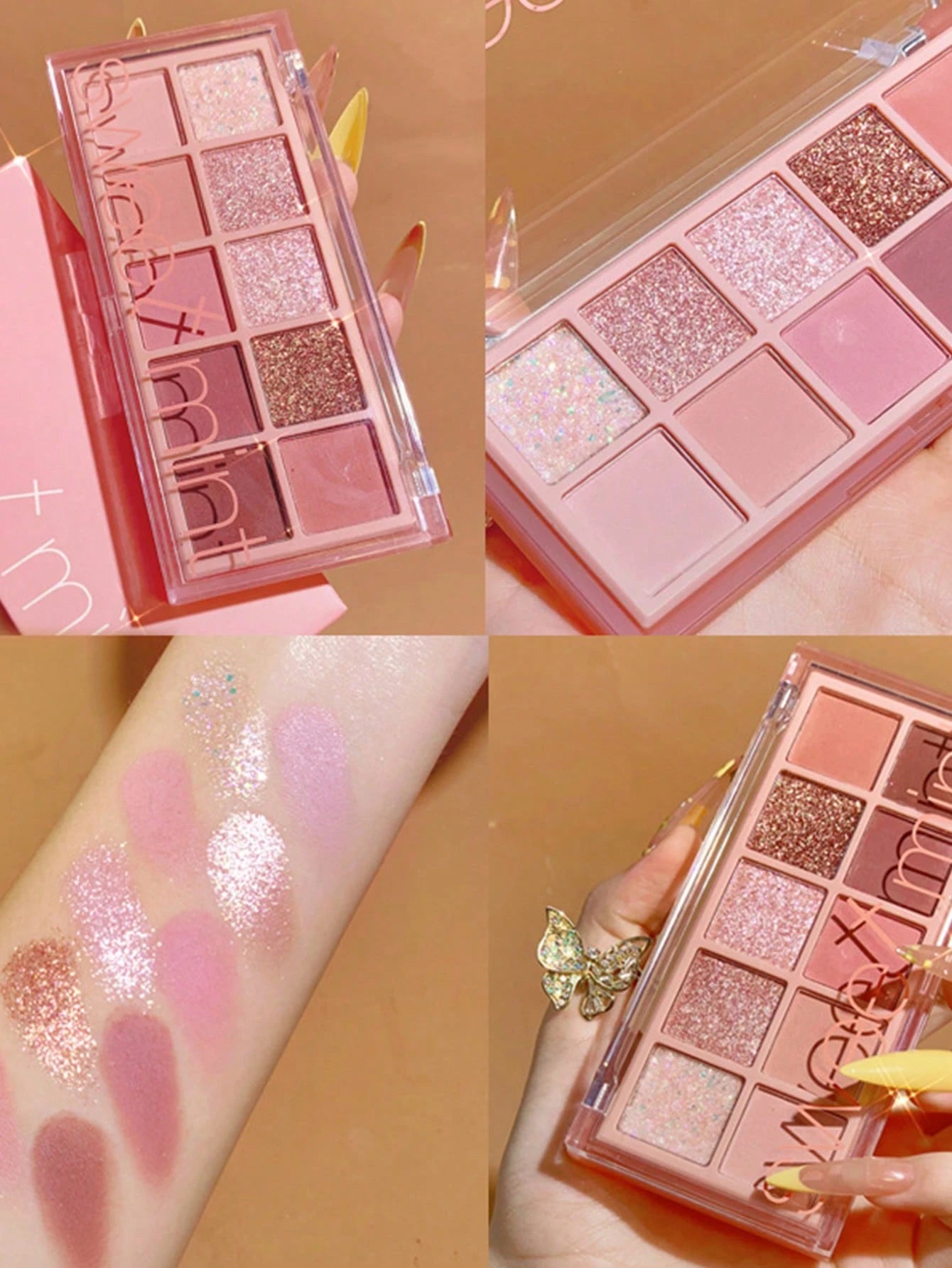 Sweet Mint 10-Color Matte Eyeshadow Palette, 1Pc Highly Pigmented Waterproof Long-Wearing Eyeshadow Tray Eye Shadow