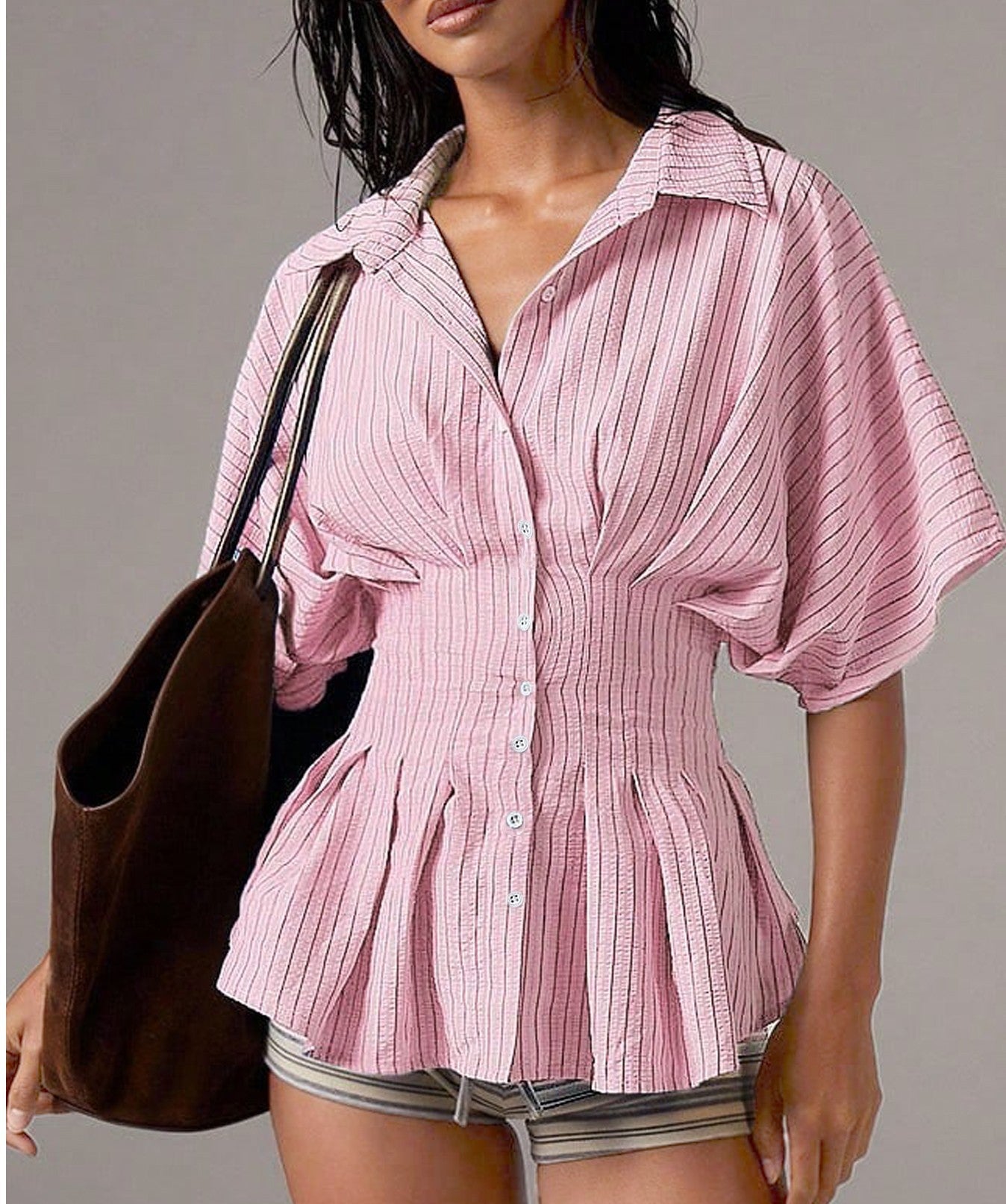 Pleated Waist-cinching Top That Flatters Your Figure And Pairs Effortlessly With Any Look