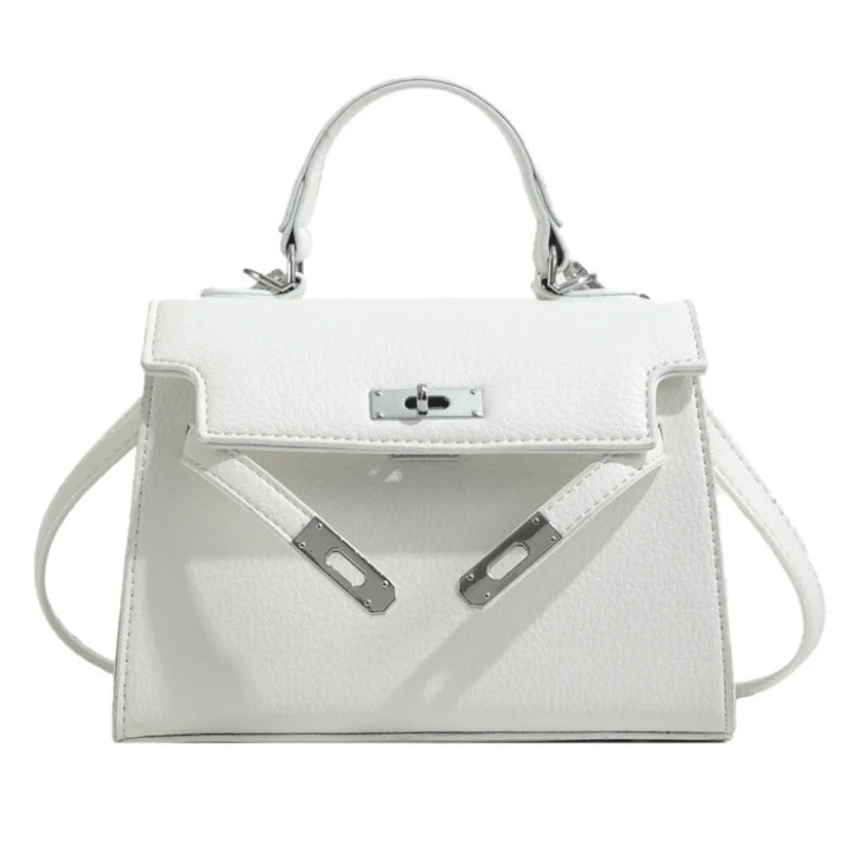 Sac À Main En Cuir Beige Avec Bandoulière Et Poignée