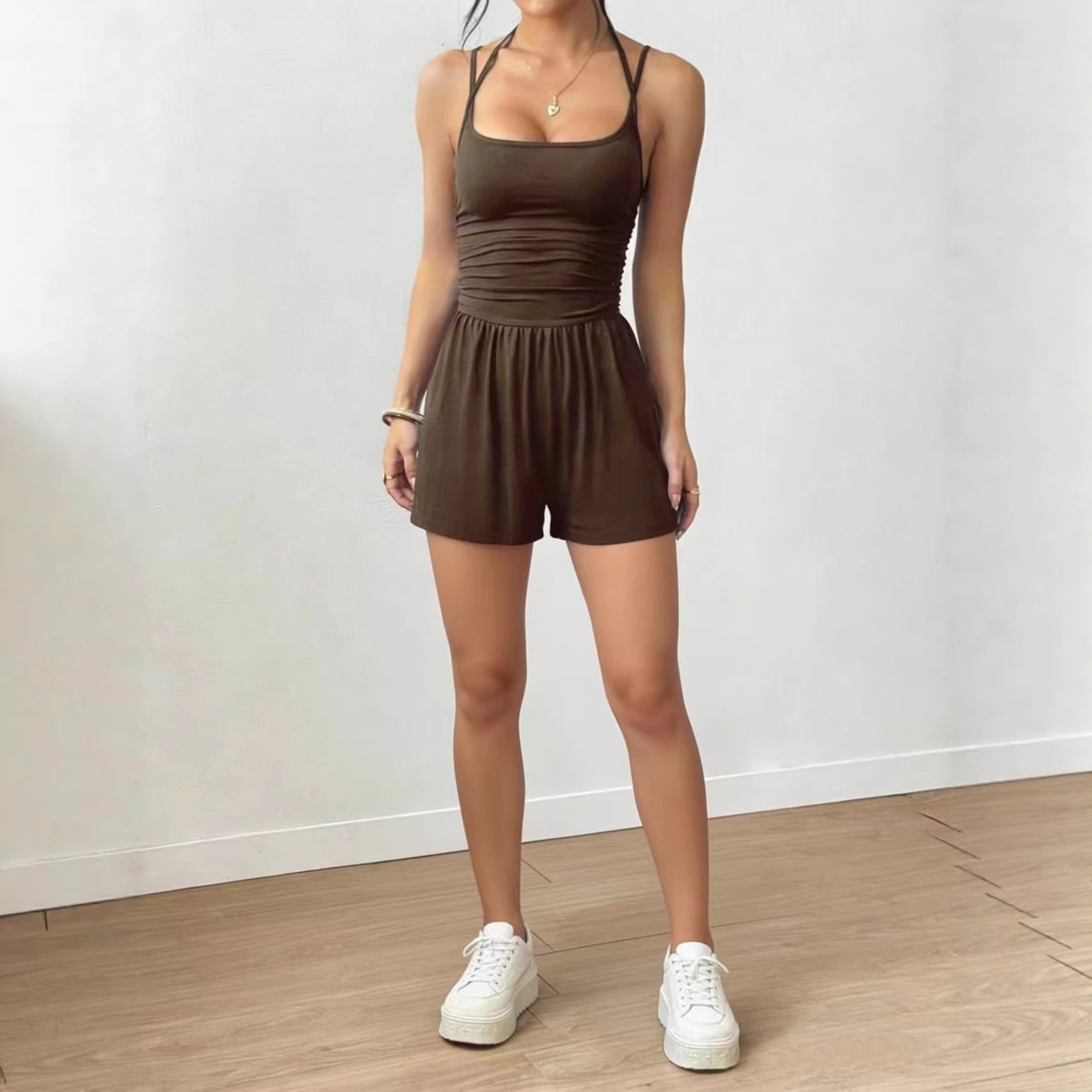 Sleeveless Strappy High-Waist Jumpsuit For Women