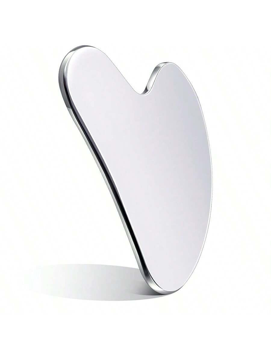Syobaty Stainless Steel Heart-Shaped Gua Sha Tool, Mirror Finish, 304 Metal Gua Sha Plate for Back Massage at Home,Beauty,Skin Care Products,Spa,Self Care,Skin Care Tools,Face Care,Esthetician Supplies,Massage,Face Massage Tool,Face Roller