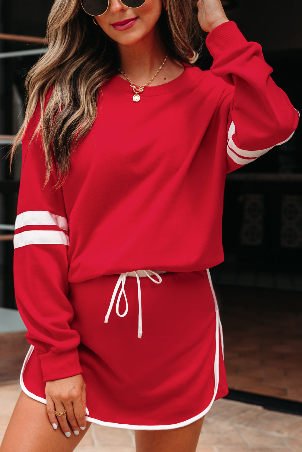 Sophia Shoulder Pullover Mini Skirt