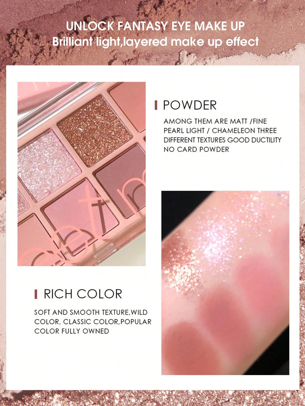 Sweet Mint 10-Color Matte Eyeshadow Palette, 1Pc Highly Pigmented Waterproof Long-Wearing Eyeshadow Tray Eye Shadow