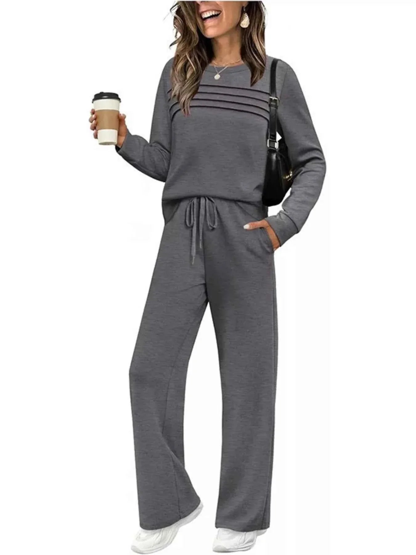 Plus Comfort Duo: Versatile Top & Pants Ensemble