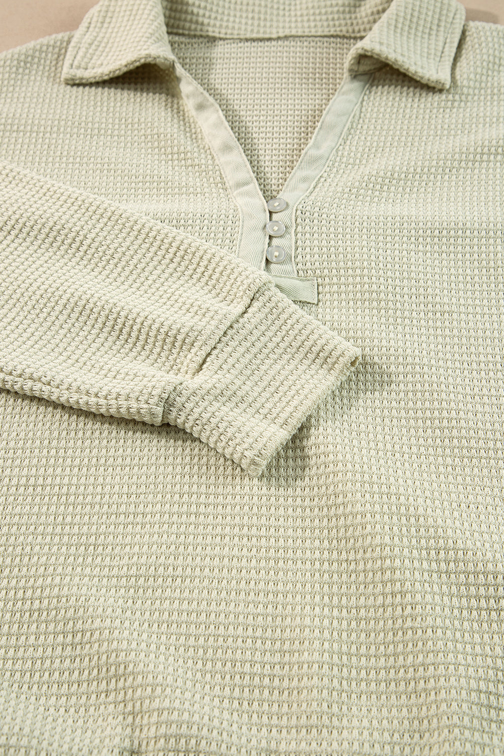 Dulce Parchment Textured Long Sleeve Lounge Set