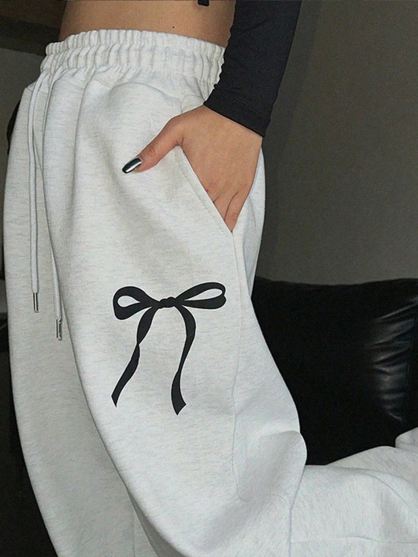 INAWLY plus Size Straight Leg Casual Fashionable Drawstring Bow Design Sweatpants Graduation,Back to School Outfits,Graduation,Teacher Outfits for Women,Back to School Fall Cloth for Women